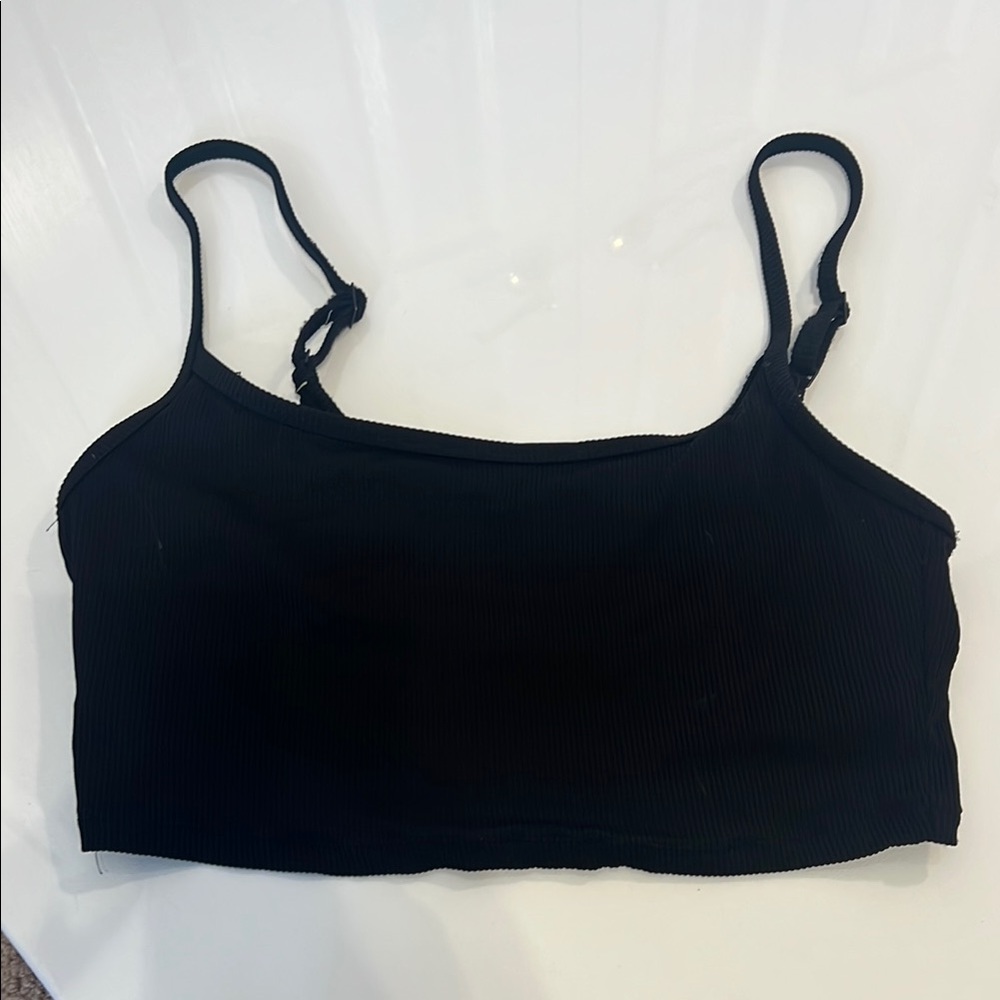 Black Ribbed bikini  Top